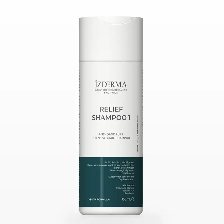 Relief Shampoo 1 — Hassas ve Kurumaya Eğilimli Saç Derisi Yoğun Bakım Şampuanı · 150 ml