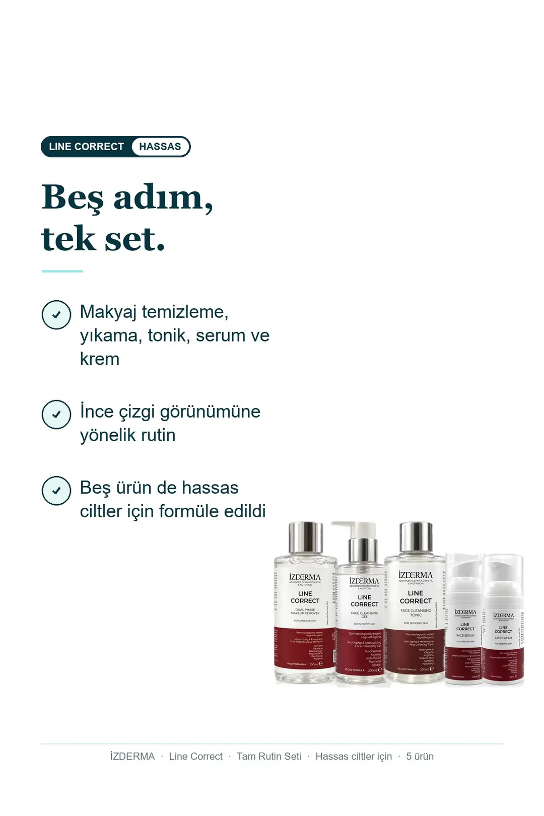 Line Correct Tam Rutin Seti — 5 Adımlı Yüz Bakımı · Kuru ve Hassas Ciltler · Görsel 3
