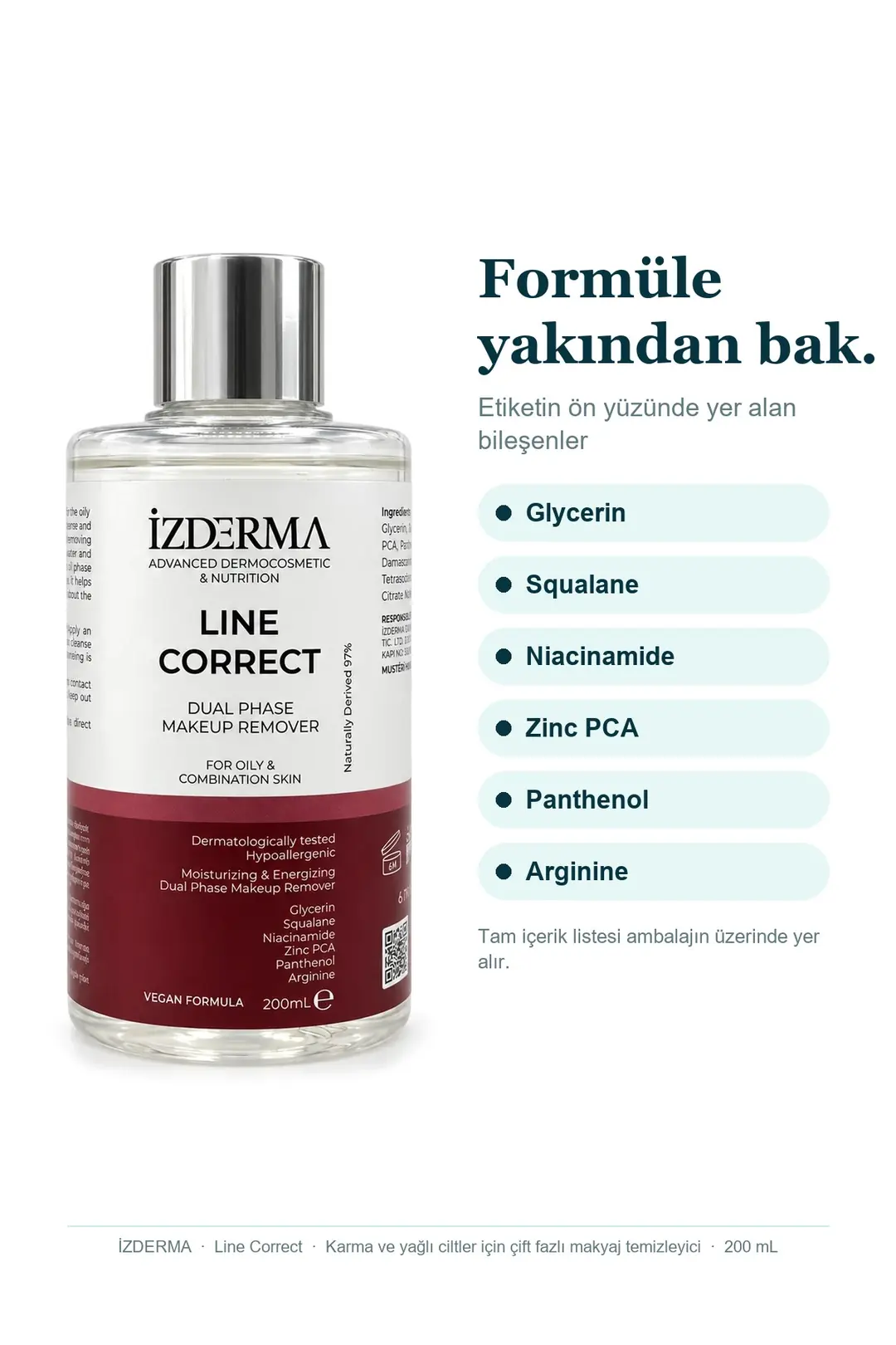 Line Correct Çift Fazlı Makyaj Temizleyici — Karma ve Yağlı Ciltler · 200 ml · Görsel 6