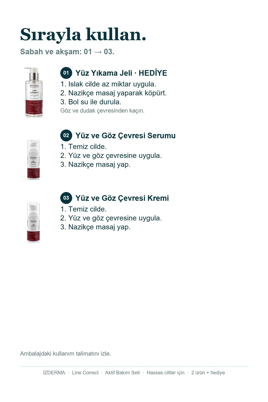 Line Correct Hassas ve Kuru Ciltler İçin Aktif Bakım Seti: Yüz Serumu & Yüz Kremi · Görsel 4